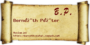 Bernáth Péter névjegykártya